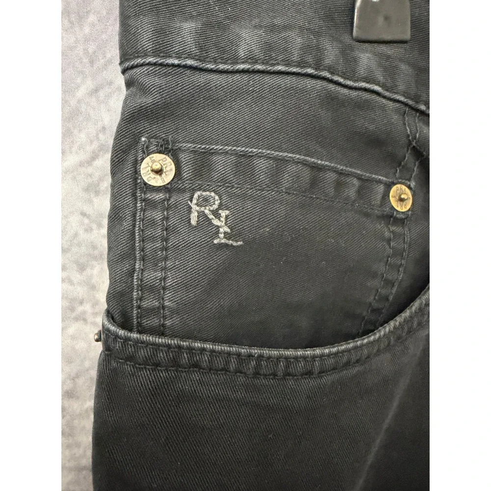 Polo Ralph Lauren Mens Black Cotton Twill Straight Leg Pants 38x30 RN41381